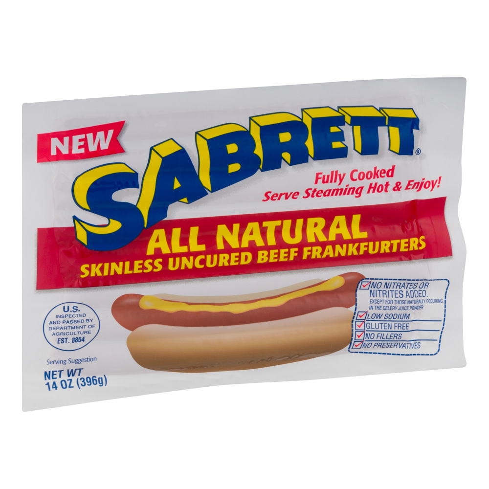 Sabrett® Skinless Beef Frankfurters Bun Size - 14 ozs / 8 ct