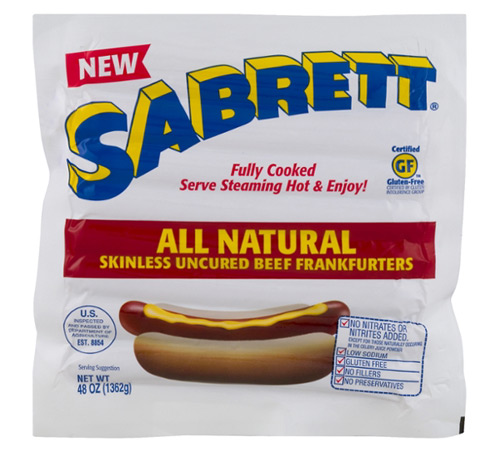 Sabrett® All Natural Skinless Uncured Beef Frankfurters - 48 oz