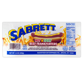 Sabrett® Hot & Spicy Beef Frankfurters Jalapeño - 14 oz / 8 ct