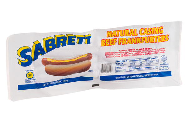 Sabrett Hot Dogs (5lb - 40 count) - Majestic Foods - Patchogue New